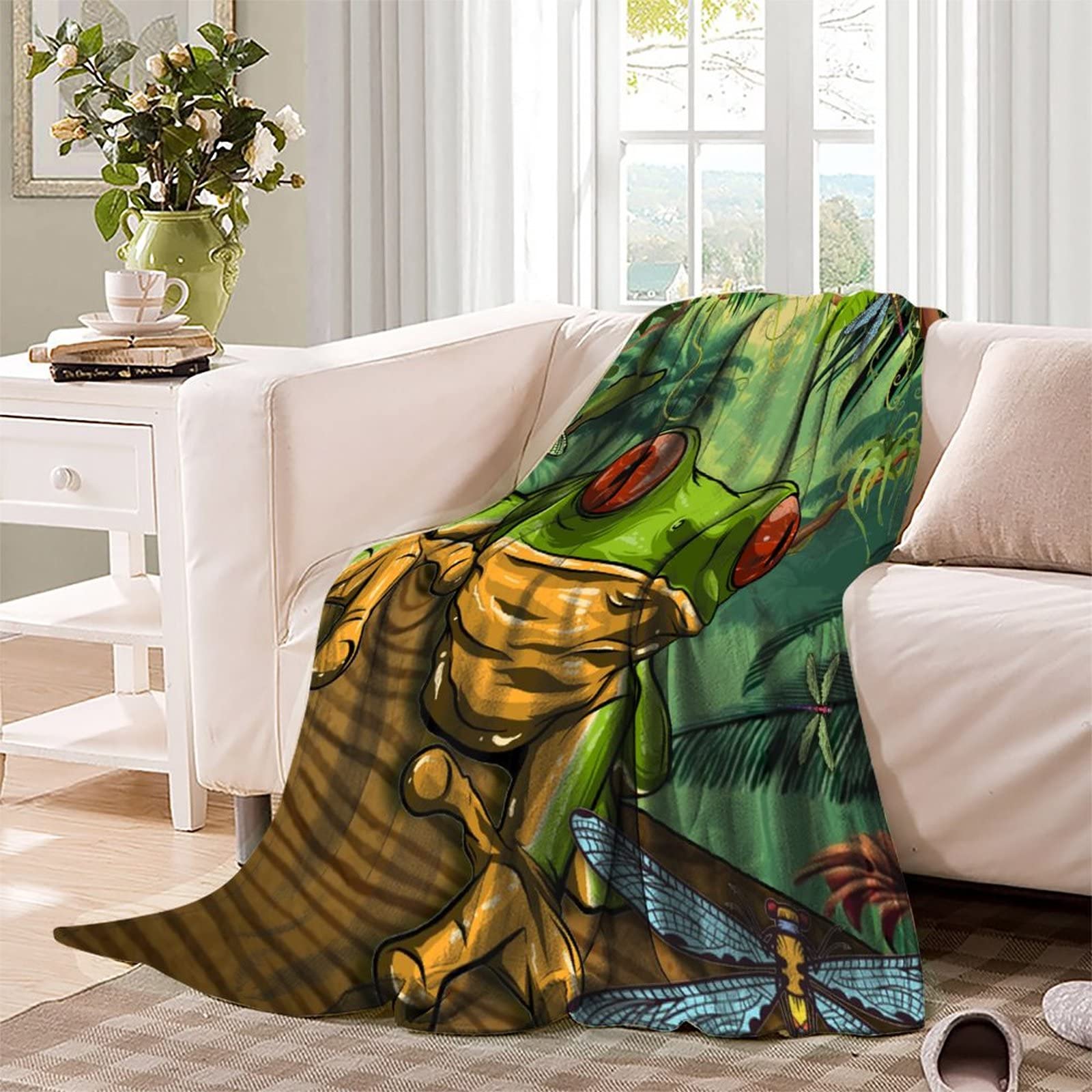 Amazon.com: Funny Wildlife Frog Throw Blanket for Couch - Abstract
